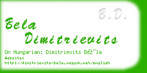 bela dimitrievits business card